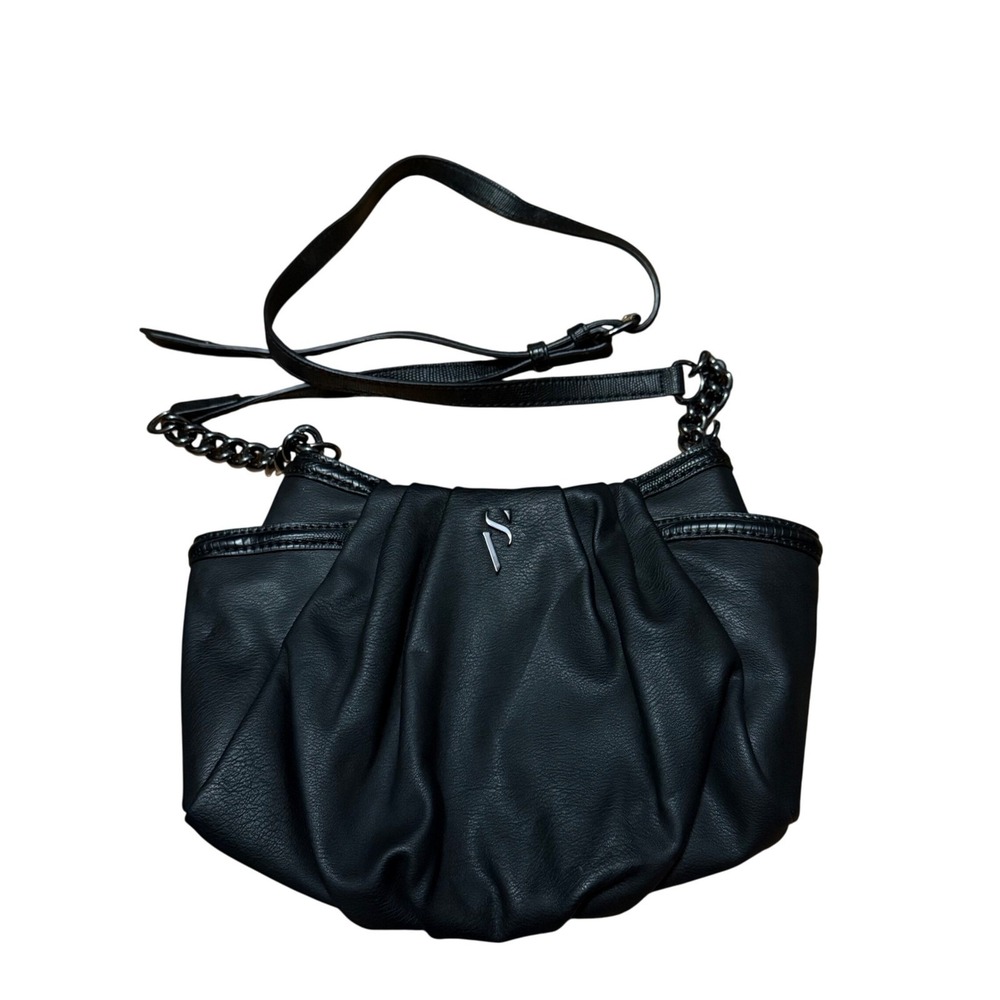 Simply Vera Vera Wang Black Crossbody Bag Chain Accent Purse
